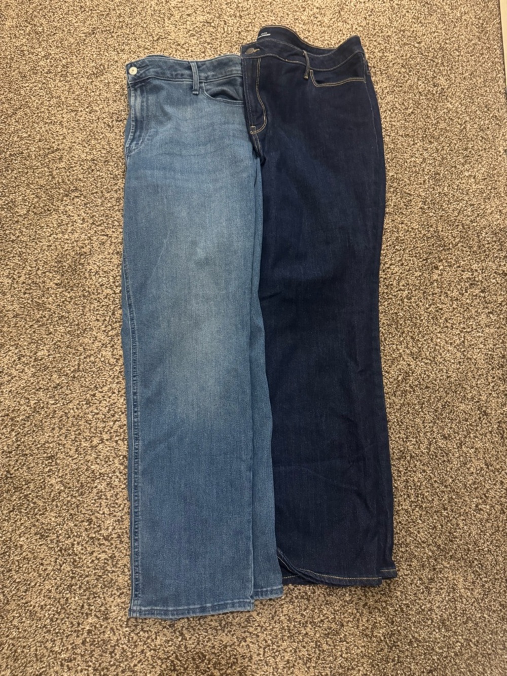 Old Navy Women's Straight Leg Jeans - Light Blue & Dark Blue